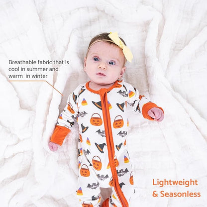 LollyBanks Baby Pajamas, 2-Way Zipper Infant Romper, 95% Viscose Made from Bamboo and 5% Spandex, Baby Sleepers