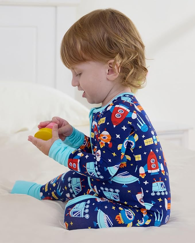Bamboo Viscose Baby Convertible Footie Pajama, Zipper Pajamas for Baby Boys & Girls, Sleep & Play Footed Pjs