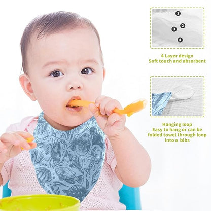 vvfelixl Whale Dolphin Octopus Shark Baby Burp Cloths Baby Muslin Washcloths for Boys Girls Cotton Baby Face Towel for Newborn Infants Soft and Absorbent 11.8 X 11.8 in, 5 Pack