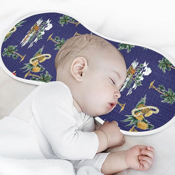 vvfelixl Muslin Burp Cloths Hibiscus Palm Hawaii Music Baby Washcloths for Baby Girl Boys 2 Pack