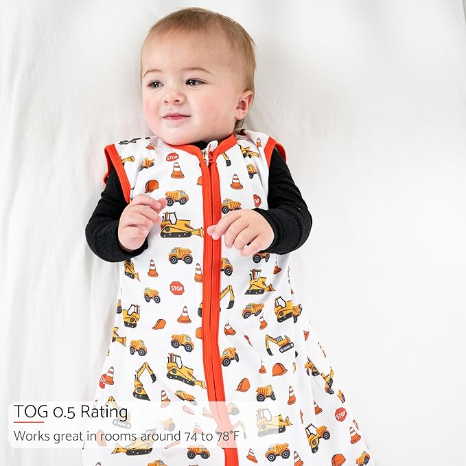 LollyBanks Sleep Sack, 100% Cotton Neutral Baby Sacks, 0.5 TOG Sleep Sacks Lightweight with 2-Way Zipper