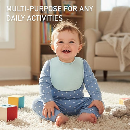 10 Pack Cotton Snap Bibs for Baby Boy Girl, Super Soft Drool Bibs for Teething and Feeding