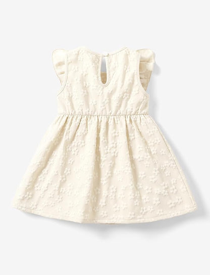 PATPAT Toddler Baby Girls Summer Dresses Spring Clothes Flower Sundress Ruffle Sleeve Bowknot 3-24 Months