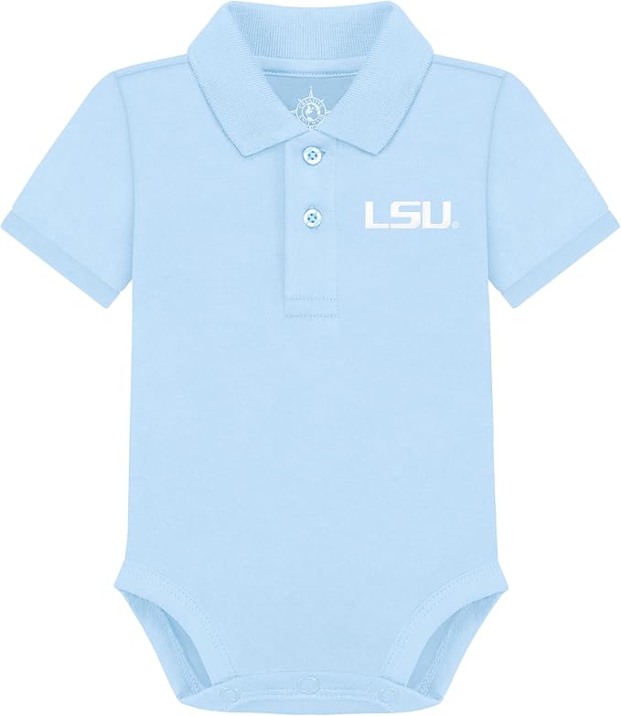 Creative Knitwear College Baby Polo Bodysuit Solid - Team Logo, Multiple Colors, for Boys & Girls (0-12 Months)