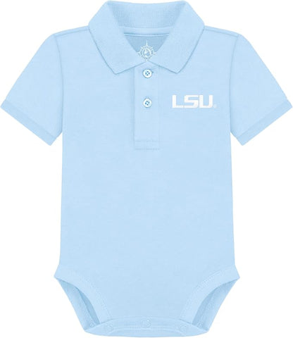 Creative Knitwear College Baby Polo Bodysuit Solid - Team Logo, Multiple Colors, for Boys & Girls (0-12 Months)