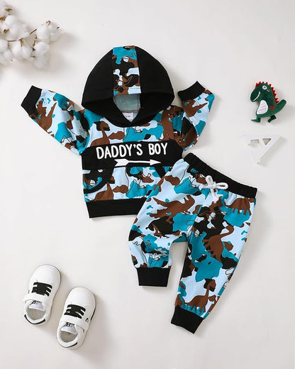 Toddler Baby Boy Clothes Infant Newborn Boy Outfit Long Sleeve Hoodie Sweatshirt Pants Fall Winter Clothes Set