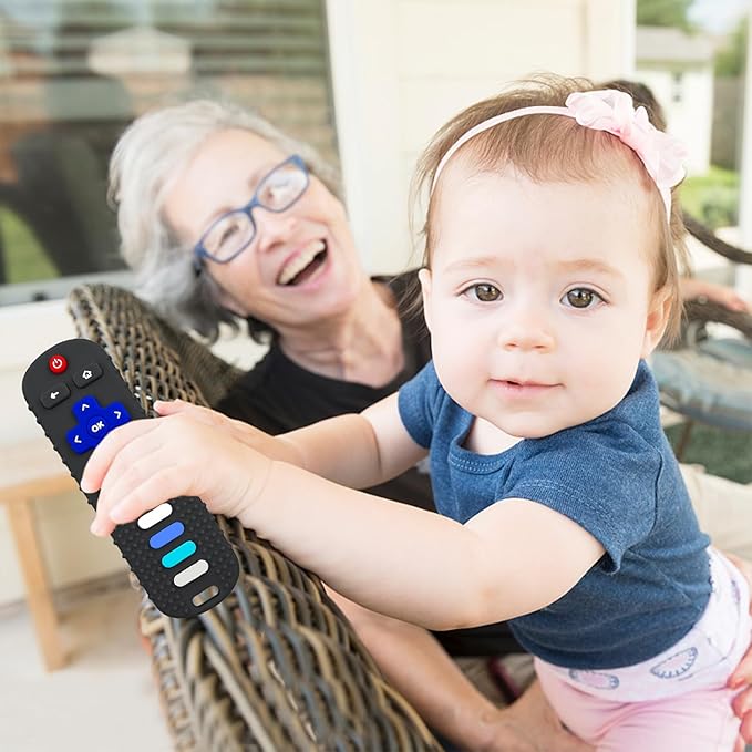 2Pcs Silicone Teething Toys, Remote Control Shape Teethers for Babies Remote Teething Toys, Silicone TV Remote Teether BPA Free/Dishwasher/Refrigerator Safe