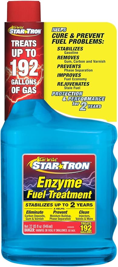STAR BRITE Star Tron Enzyme Fuel Treatment SEF Gasoline Formula - 1 oz. Treats 6 Gallons - 32 OZ (14332)