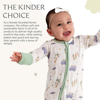 Bamboo Little Ultra-Soft Convertible Baby Romper - Gender Neutral Infant Clothes with 2-Way Zipper, Footless Sleepwear