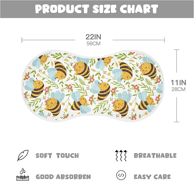 vvfelixl Muslin Burp Cloths Honey Bee Cute Bumble Bee Baby Washcloths for Baby Girl Boys 2 Pack