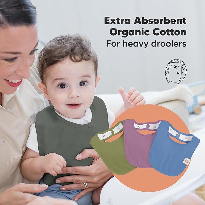 8-Pack Organic Baby Bibs for Boys, Girls - Soft Cotton Drooling and Teething Bibs for Baby Girl & Boy, Extra Absorbent, Easy To Clean & Put On for Toddler, Newborn, Infant 0-24 Months (Cruise)