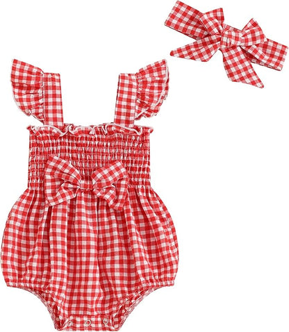 Newborn Baby Girl Bodysuit Sleeveless Halter Frill Romper One-piece Jumpsuit with Headband Summer Clothes Set