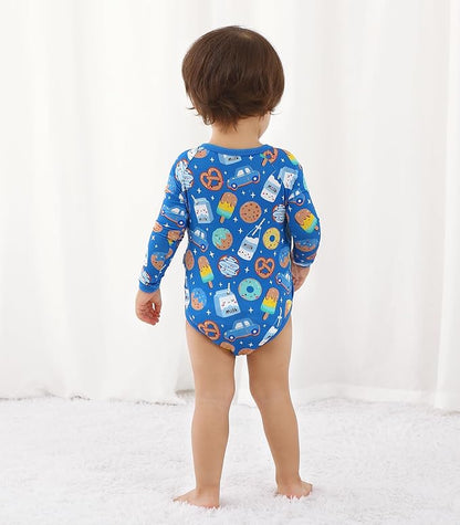 Baby Viscose from Bamboo Bodysuit for Boys Girls Long Sleeve Romper Soft Outfits for Infant One-Piece Cute Clothes