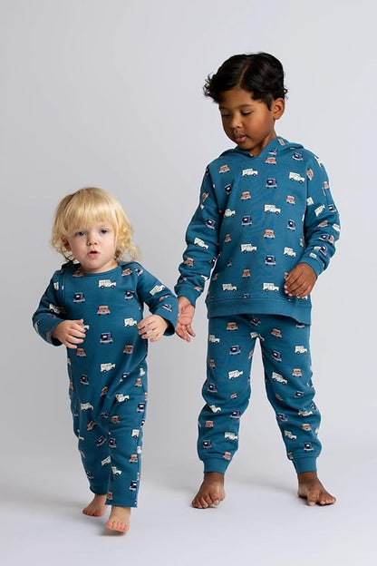 monica + andy Sporty Sweatsuit, 100% Organic Cotton Clothes for Boys & Girls, Outfit Sizes For Kids, Toddler & Infant