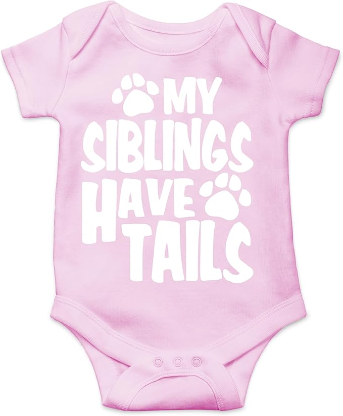 AW Fashions My Siblings Have Tails Baby Bodysuit Funny Cute Newborn Outfit Girl Boy Unisex Romper Clothes
