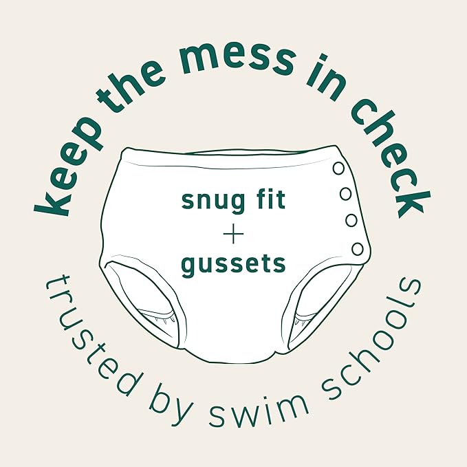 i play. by green sprouts Reusable, Eco Snap Swim Diaper with Gussets, UPF 50, 12 mo, Navy Stripes, Patented Design, STANDARD 100 by OEKO-TEX Certified