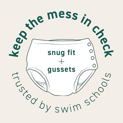 i play. by green sprouts Reusable, Eco Snap Swim Diaper with Gussets, UPF 50, 12 mo, Navy Stripes, Patented Design, STANDARD 100 by OEKO-TEX Certified