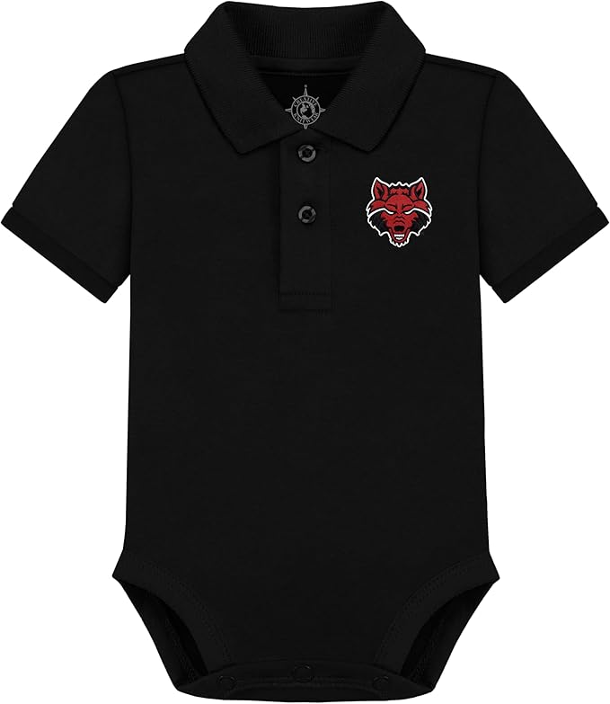 Creative Knitwear College Baby Polo Bodysuit Solid - Team Logo, Multiple Colors, for Boys & Girls (0-12 Months)