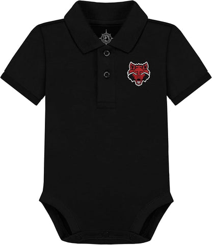 Creative Knitwear College Baby Polo Bodysuit Solid - Team Logo, Multiple Colors, for Boys & Girls (0-12 Months)