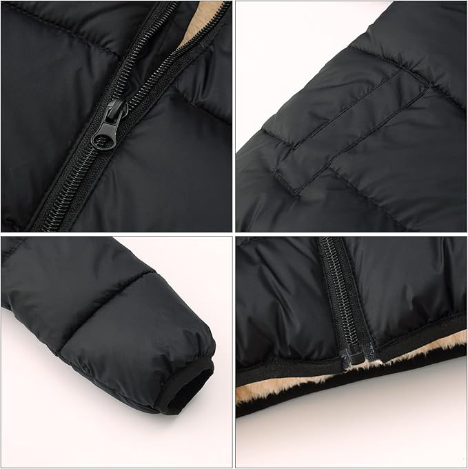 Happy Cherry Kids Boy's Girls Winter Coat Fleece Lined Thick Down Coats Puffy Jackets with Hood