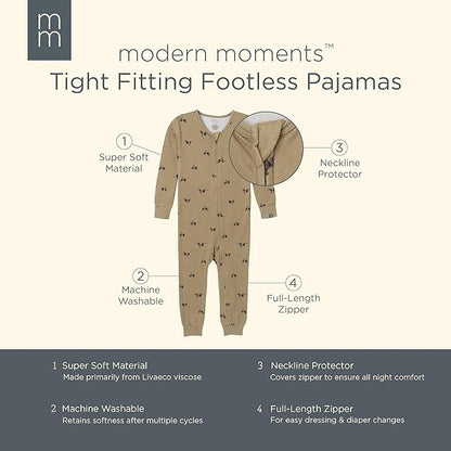 Modern Moments by Gerber unisex-baby Hacci Footless Pajamas