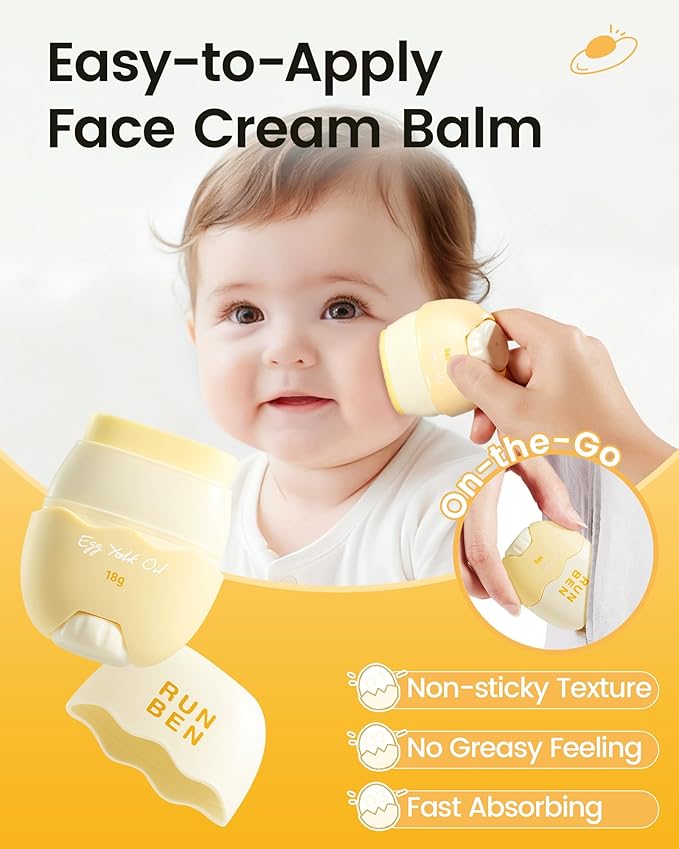 RUNBEN Kids Face Lotion Stick, 72H Deep Moisturizing, Gentle & Non-Greasy Baby Moisturizer Balm, Repair Skin Barrier, Relieves Kids Dry & Sensitive Skin Care, Easy Application