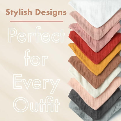 Baby Bibs 8-Pack - Adjustable Cotton Drool Bibs, Waterproof & Absorbent for Newborn to Toddler, Unisex Boys & Girls