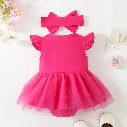Magic Park 0-18M Infant Bodysuit Tutu Dress Baby Girl Romper Dress Toddler Solid Color Tulle Skirt Baptism Holidays Outfits