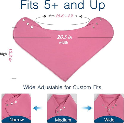 Adult Drool Bib for Special Needs, 3 Pk Soft Absorbent Large Bandana Bibs Set for Kids 4+, Men Women, Teens & Adults