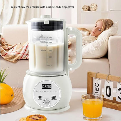 10 in 1 Nut Milk Maker Hot Blender,51oz Homemade Soy, Almond,Oat,Plant Based,Baby Food Maker 20 Blades,Automatic Soybean Machine with 24H Delay Start/Keep Warm8H/Boil Water&Auto Clean