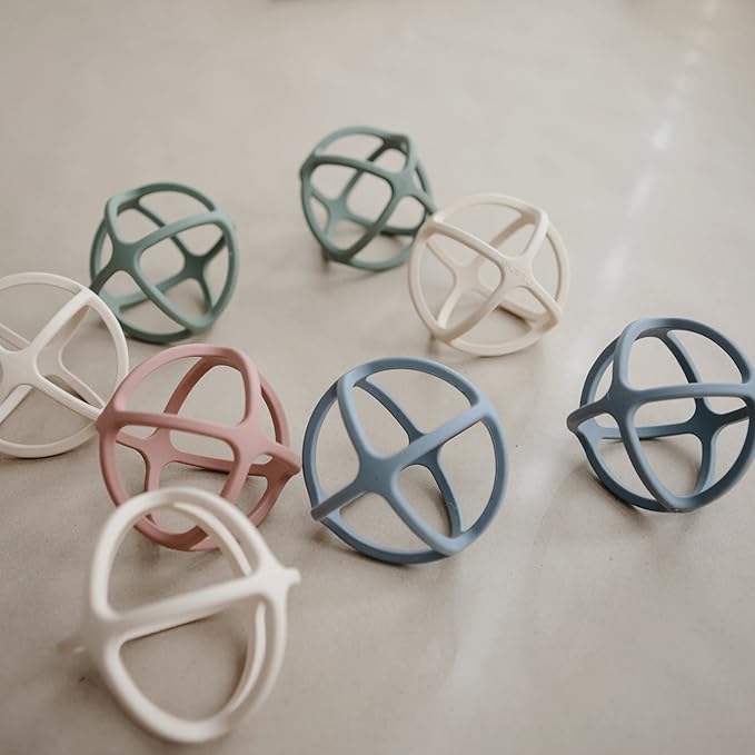 mushie Silicone Baby Teether Ball Toy (Woodchuck)