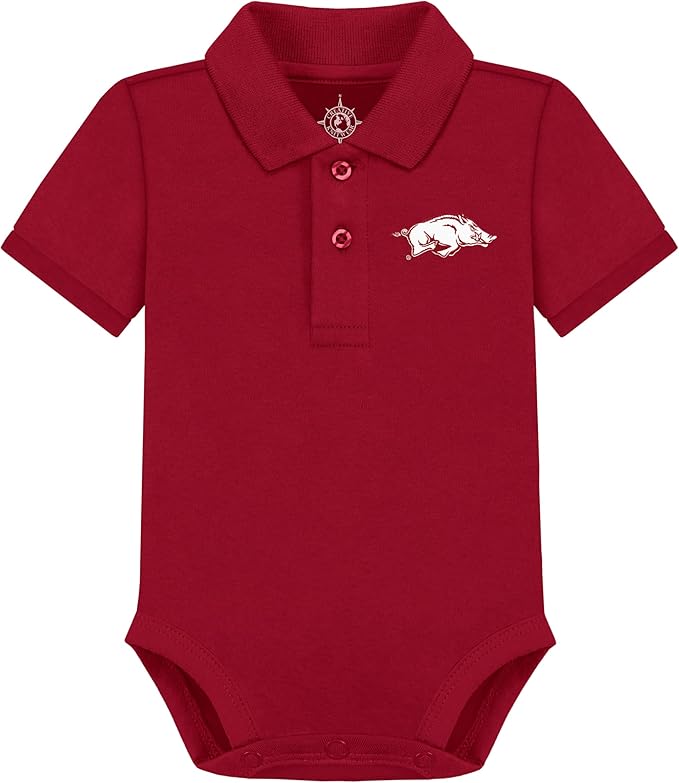 Creative Knitwear College Baby Polo Bodysuit Solid - Team Logo, Multiple Colors, for Boys & Girls (0-12 Months)