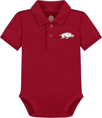 Creative Knitwear College Baby Polo Bodysuit Solid - Team Logo, Multiple Colors, for Boys & Girls (0-12 Months)