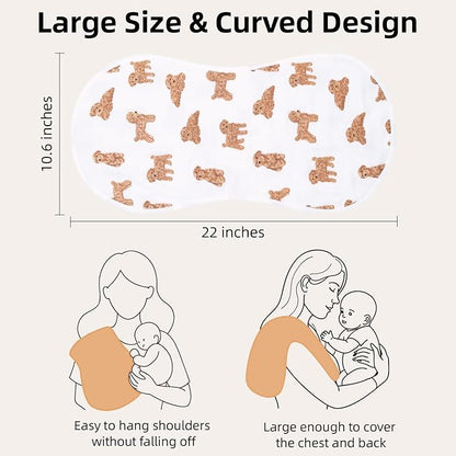 LifeTree Muslin Baby Burp Cloths - 2 Pack 70% Viscose from Bamboo and 30% Cotton Large 22'' by 10'' Absorbent Milk Spit Up Rags - Burping Cloths for Newborn, Girls Boys, GoldenRetriever & PoodleDog
