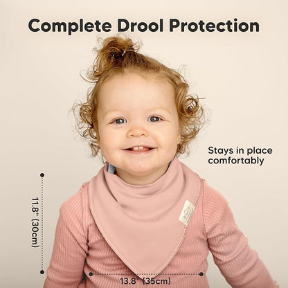 KeaBabies 10-Pack Organic Baby Bandana Bibs for Girls - Super Absorbent Triangle Baby Bibs for Drooling and Teething Infant, 100% Cotton Extra Soft for Newborn, Infant 0-36 Months (Cupcake)