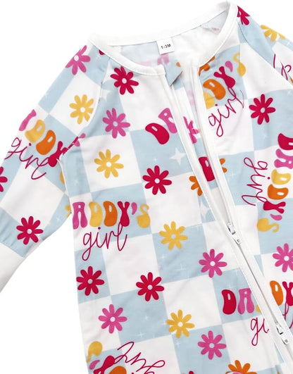 Bow Dream Bamboo Rayon Baby Boy Romper Footed Long Sleeve Footies Newborn Girl Clothes Footless with Zipper and Mitten Cuffs