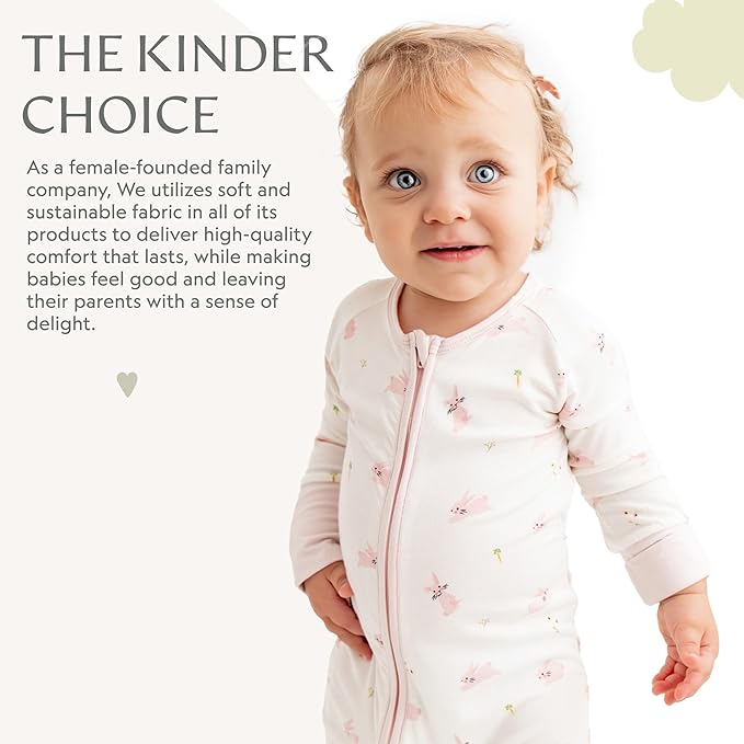 Bamboo Little Ultra-Soft Convertible Baby Romper - Gender Neutral Infant Clothes with 2-Way Zipper, Footless Sleepwear