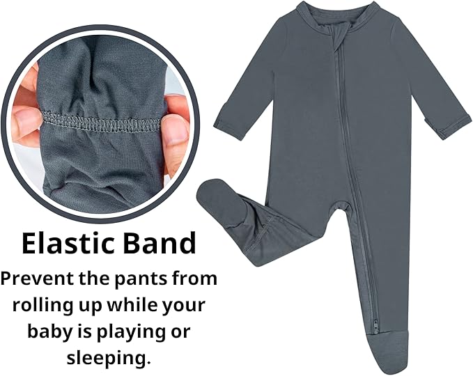 GUISBY Pajamas for Baby Boys & Girls, Infant Onesie with Mitten Long Sleeve Footed Pjs