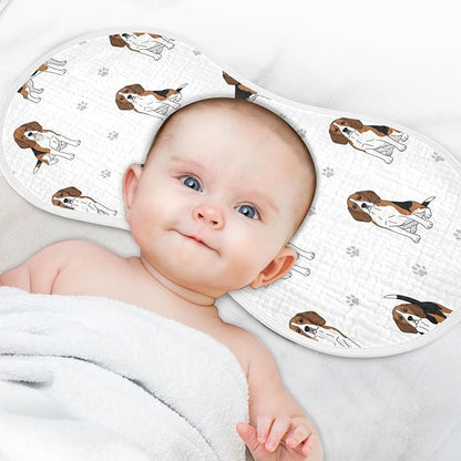 4 Pack Muslin Burp Cloths Beagle Dogs Paw White Cotton Baby Burp Cloths Extra Absorbent and Soft Burping Cloth for Newborn Babies Boys Girls 22x11 Inch
