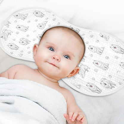 1 Pack Muslin Burp Cloths Samoyed Dogs White Cotton Baby Burp Cloths Extra Absorbent and Soft Spit Up Rags for Newborn Babies Boys Girls 22x11 Inch