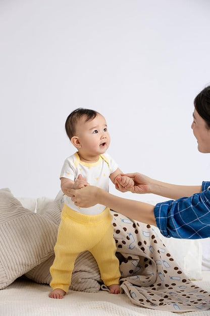 MONICA + ANDY Short Sleeve Jack & Jill Bodysuit, 100% Organic Baby Clothes for Girls & Boys, Newborn, Infant & Preemie Sizes