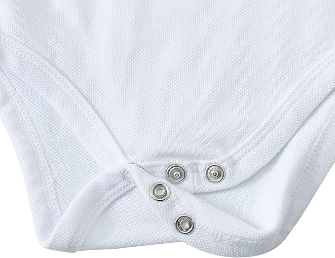 ROMPERINBOX Newborn Baby Boy Collared Onsies Polo Shirt Bodysuit Pique Solid Color Mesh Bubble Short Sleeve Romper Clothes