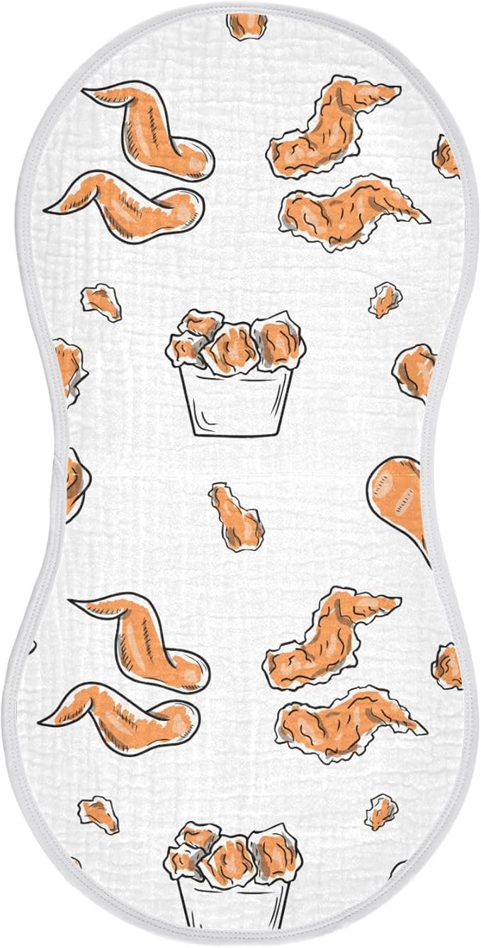 vvfelixl Baby Burp Cloths Chicken Wings Baby Newborn Cotton Burping Cloths Set Baby Washcloths 4 Pack
