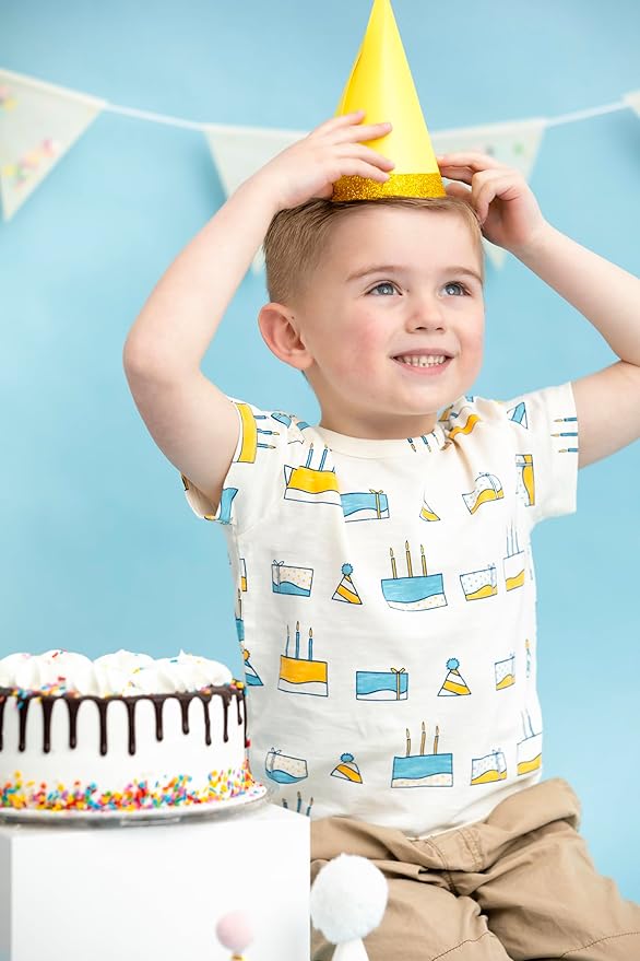 Monica + Andy Crewneck Tee, 100% Organic Cotton Clothes for Girls & Boys, Printed T-Shirt Sizes for Kids, Toddler & Baby