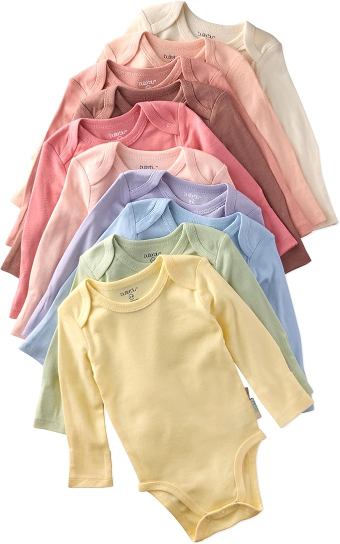 unisex-baby Blake 10-pack Long Sleeve Bodysuits 100% Organic Cotton Baby Boy & Girls