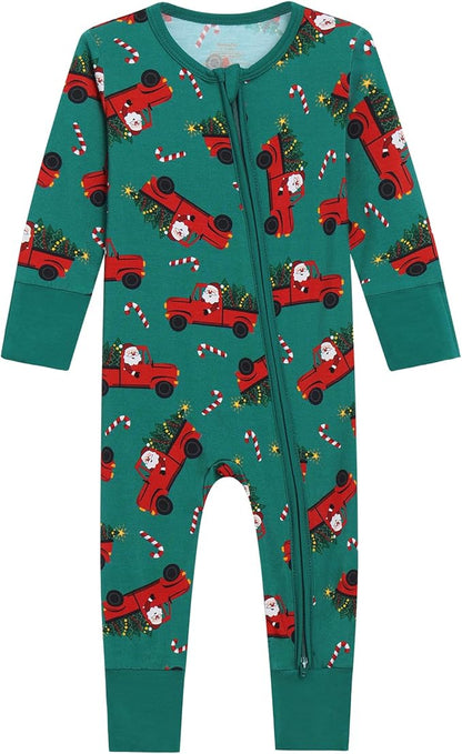 Baby Zippered Rompers Newborn Pajamas Sleepers Long Sleeve Jumpsuits Infant Zipper Romper-Viscose from Bamboo