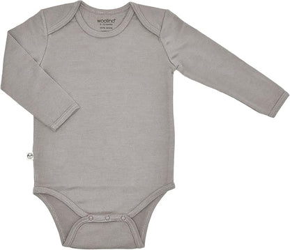 Woolino 100% Superfine Merino Wool Baby Bodysuit - Long Sleeve Bodysuit for Boy and Girl - Tagless Neck Bodysuit for Unisex