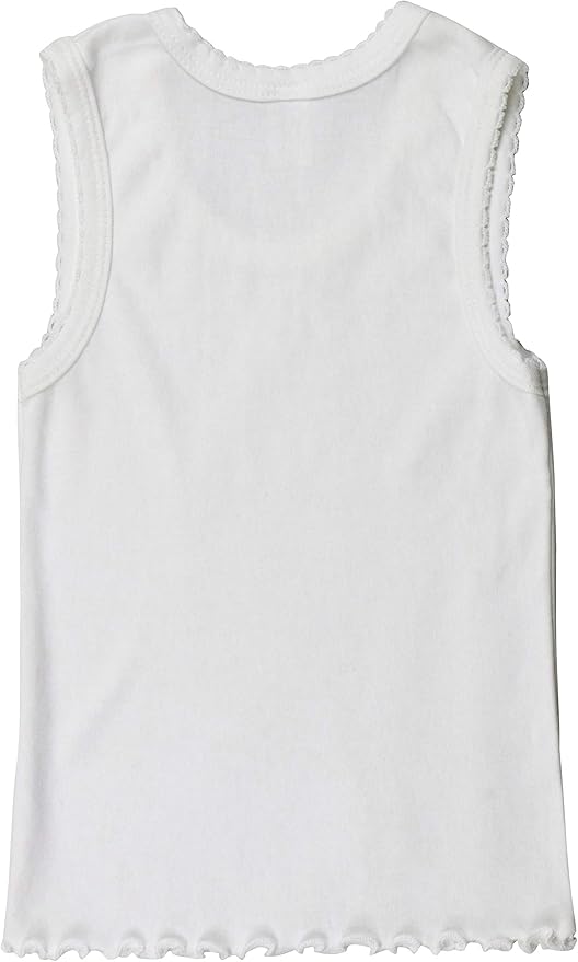ToBeInStyle Girl's 4 Pack Ruffle Hem Cotton Tank Tops