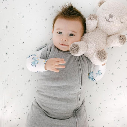 Happiest Baby Sleepea Comforter Swaddle - 100% Organic Cotton Baby Swaddle Blanket - Doctor Designed Promotes Healthy Hip Development (Graphite, XL)