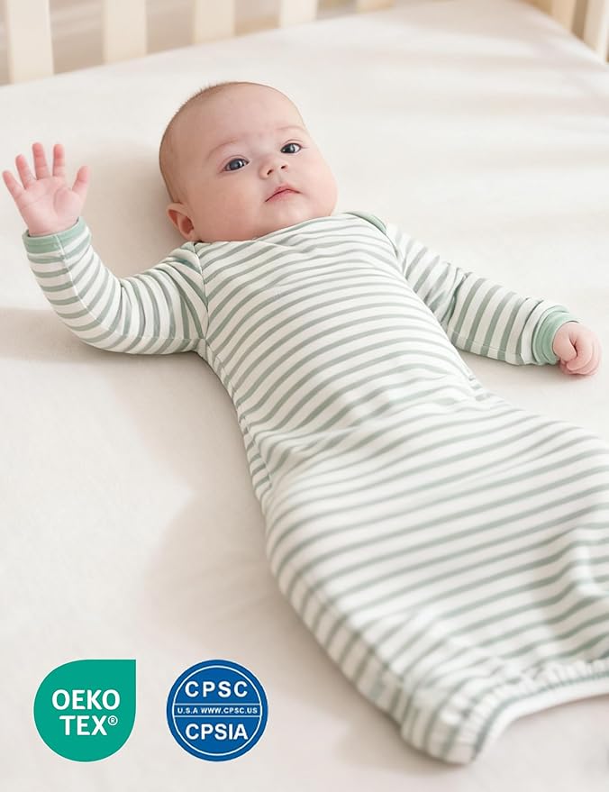 Bamboo Viscose 2-Pack Baby Gowns for Boys and Girls Long Sleeve Infant and Newborn Sleepers